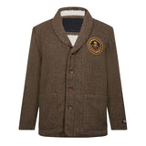 Levi's Blazer Jacket Men Sherpa Lined Herringbone Skull Patch Size M, front view, image 1 of 8