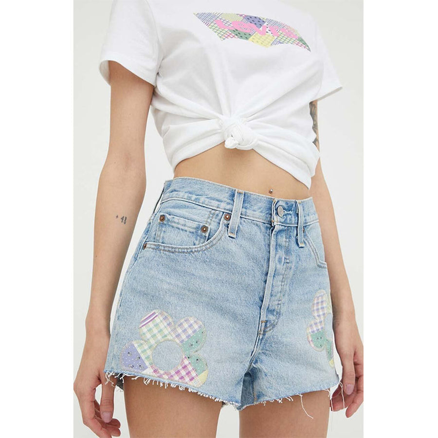 Levi's Women Denim Cut Off Shorts 501 150th Slim Blue Size W24