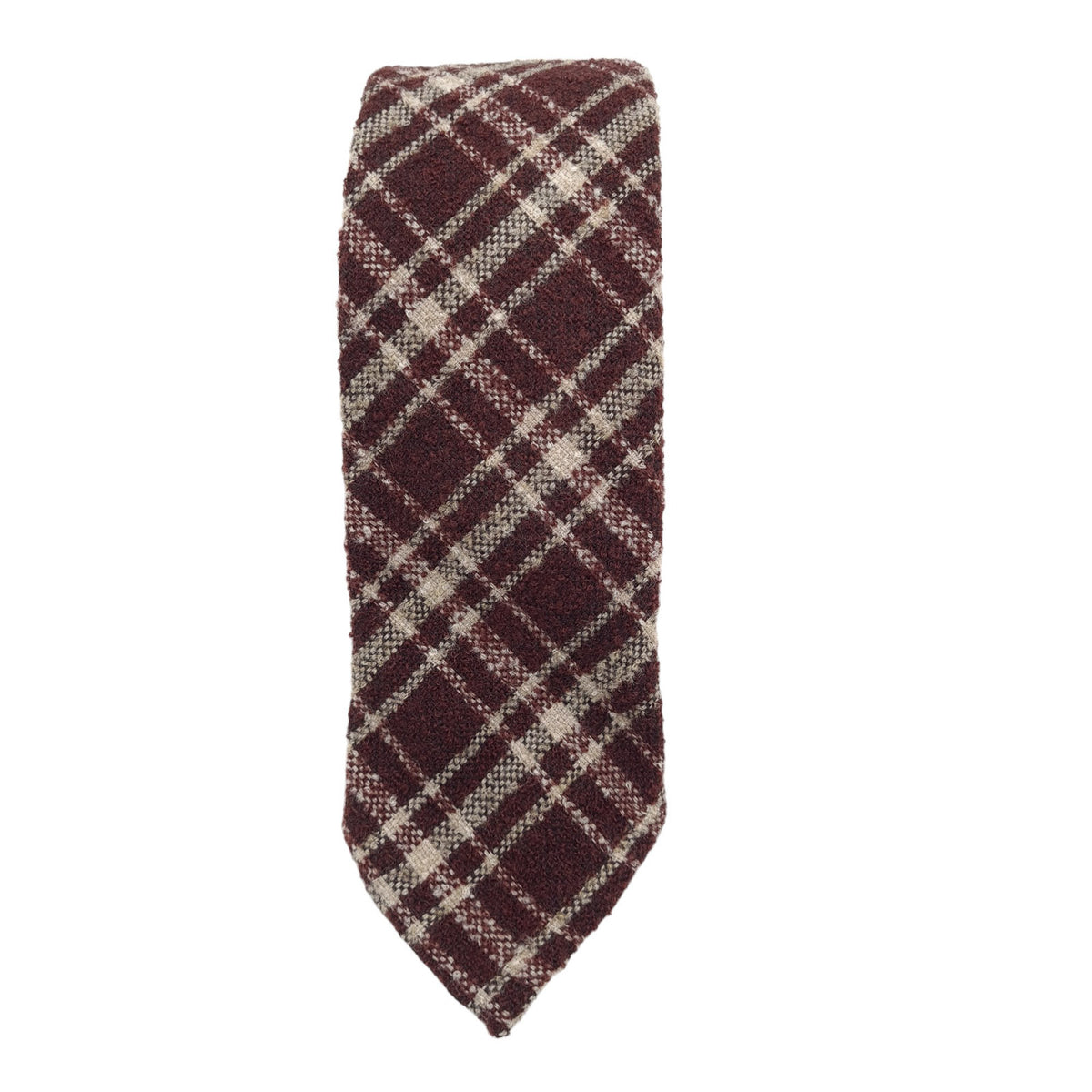Suitsupply Luxury Tie Necktie Plaid Check Wool Made In Italy, front view, image 1 of 8