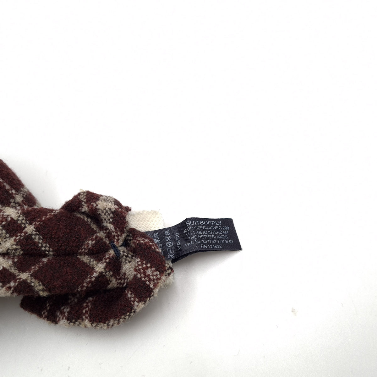 Suitsupply Luxury Tie Necktie Plaid Check Wool Made In Italy, detail view 4, image 6 of 8