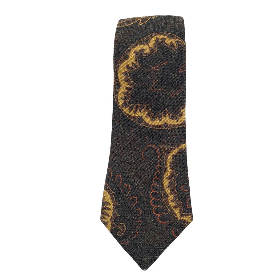 Suitsupply Luxury Tie Necktie Paisley Wool Brown Made In Italy
