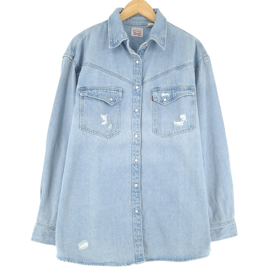 Levi's Herrenhemd blaue Baumwolle Denim Oversize Größe M