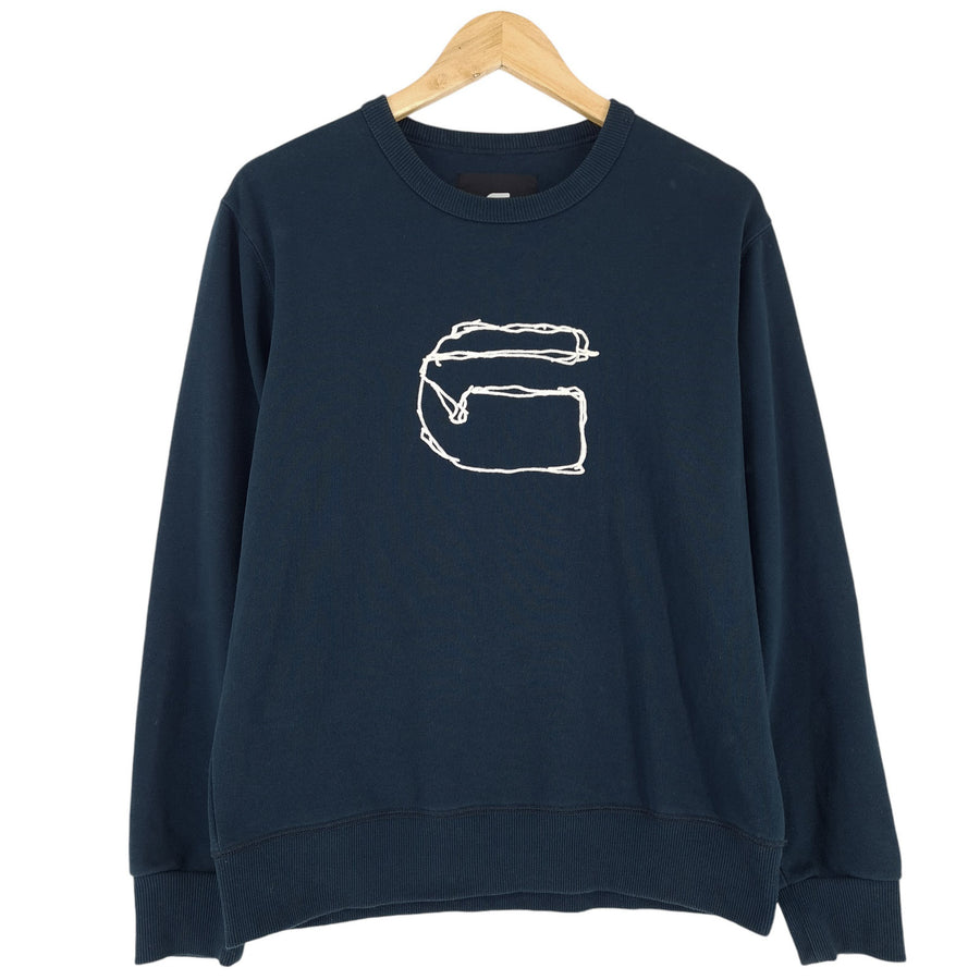 G-Star felpa maglione Pullover Uomo cotone blu taglia S