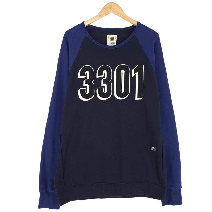 G-Star felpa maglione Pullover Uomo nero Mezard cotone taglia XL