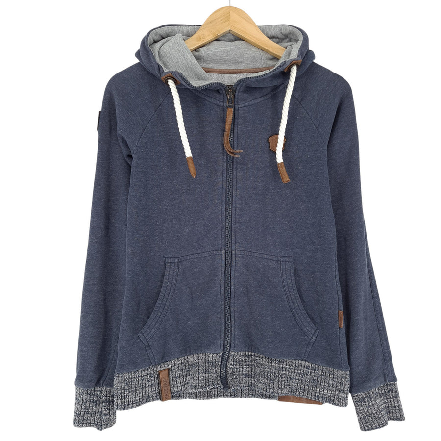 Naketano sweat à capuche pull Femme zip intégral coton bleu taille S