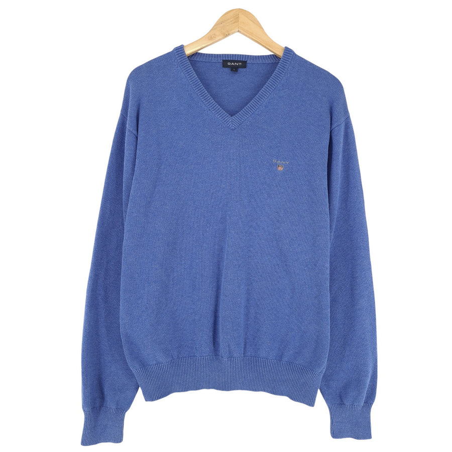GANT Jumper Sweater Men Blue Cotton Size L