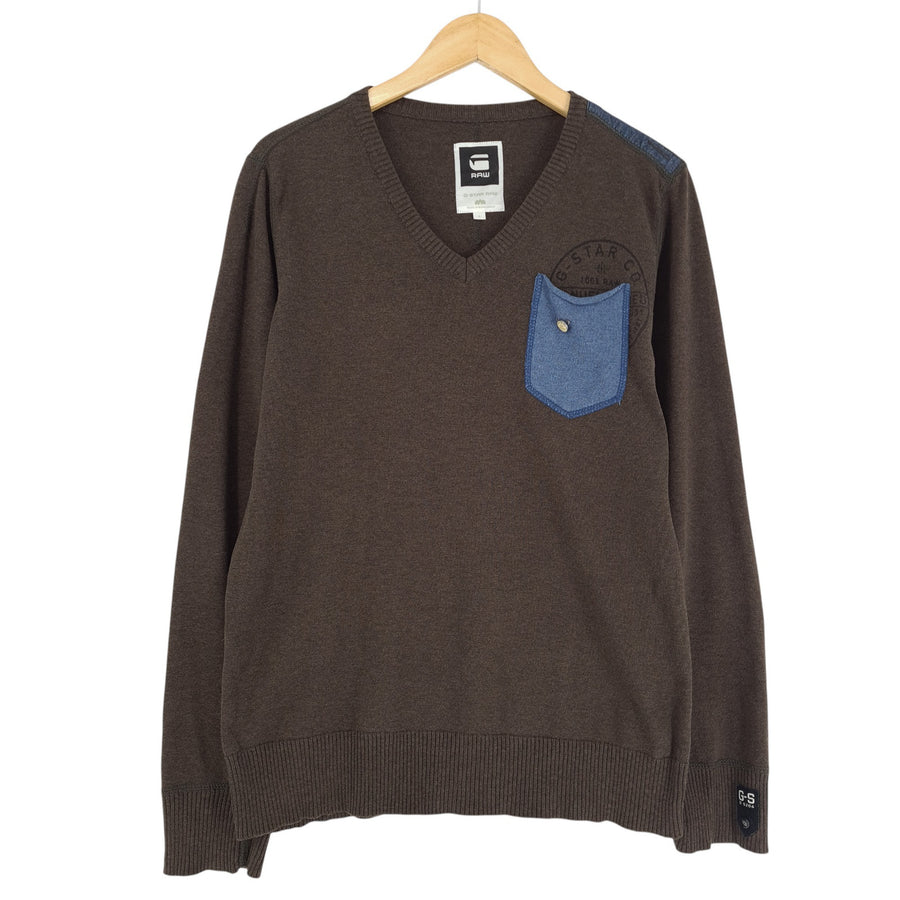 Vintage G-Star pull Homme coton marron taille L
