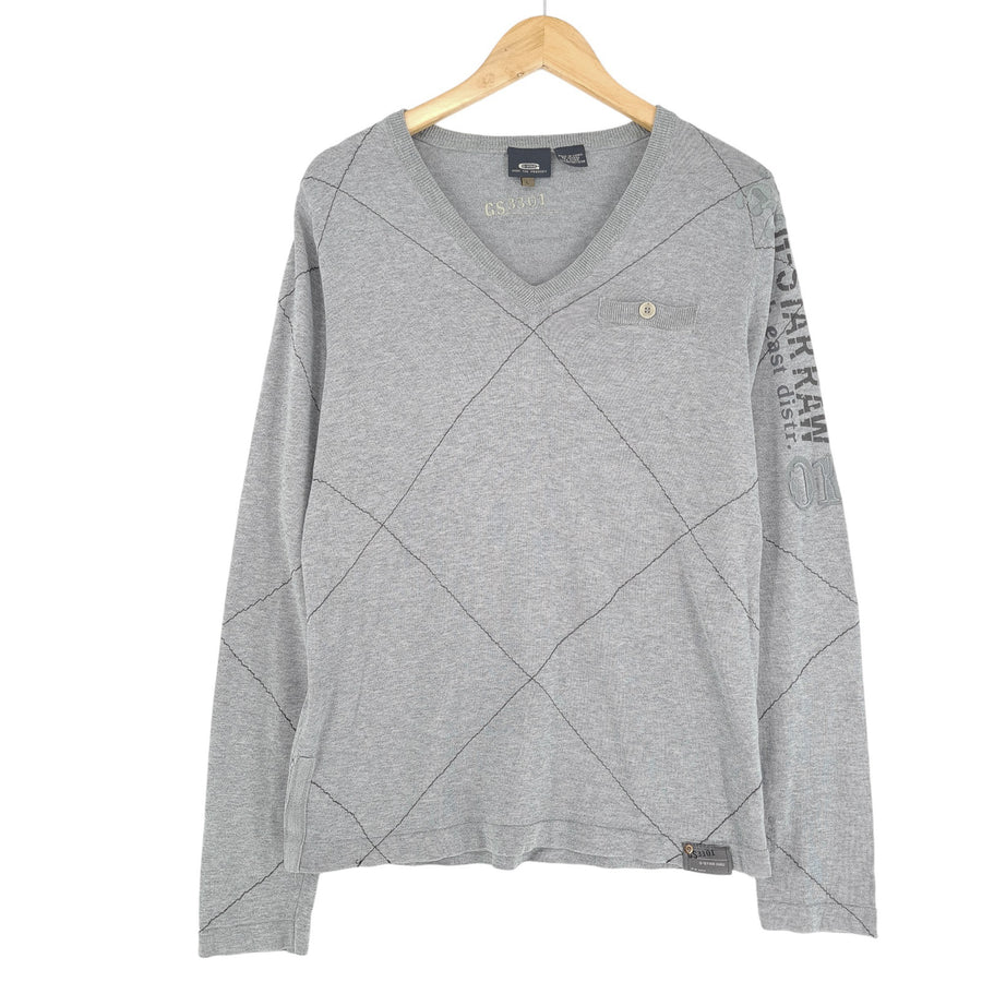 Vintage G-Star pull Homme coton gris taille L