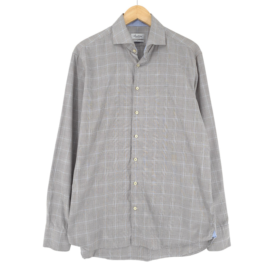 Stenstroms Men Shirt Fitted Check Cotton Formal Wedding Size 16.5 42