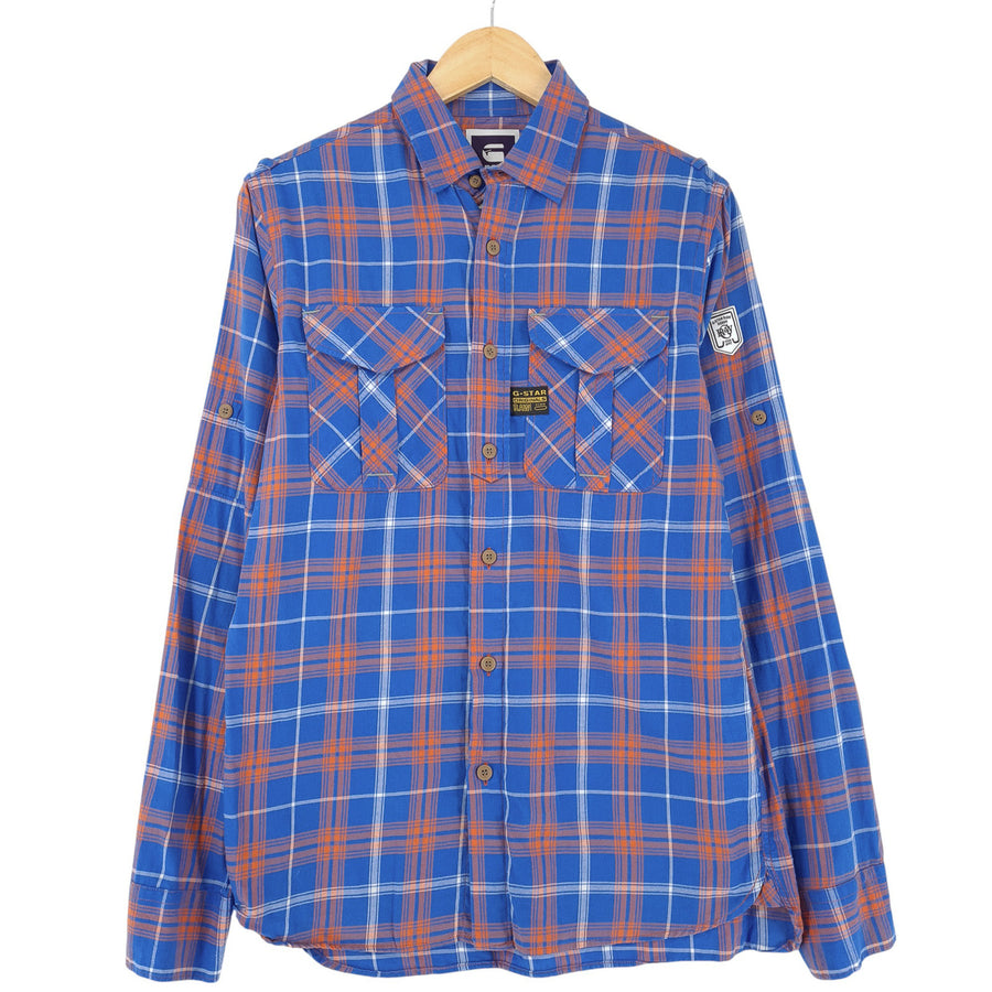 Vintage G-Star chemise homme bleu Athan Randolph à carreaux flanelle taille M