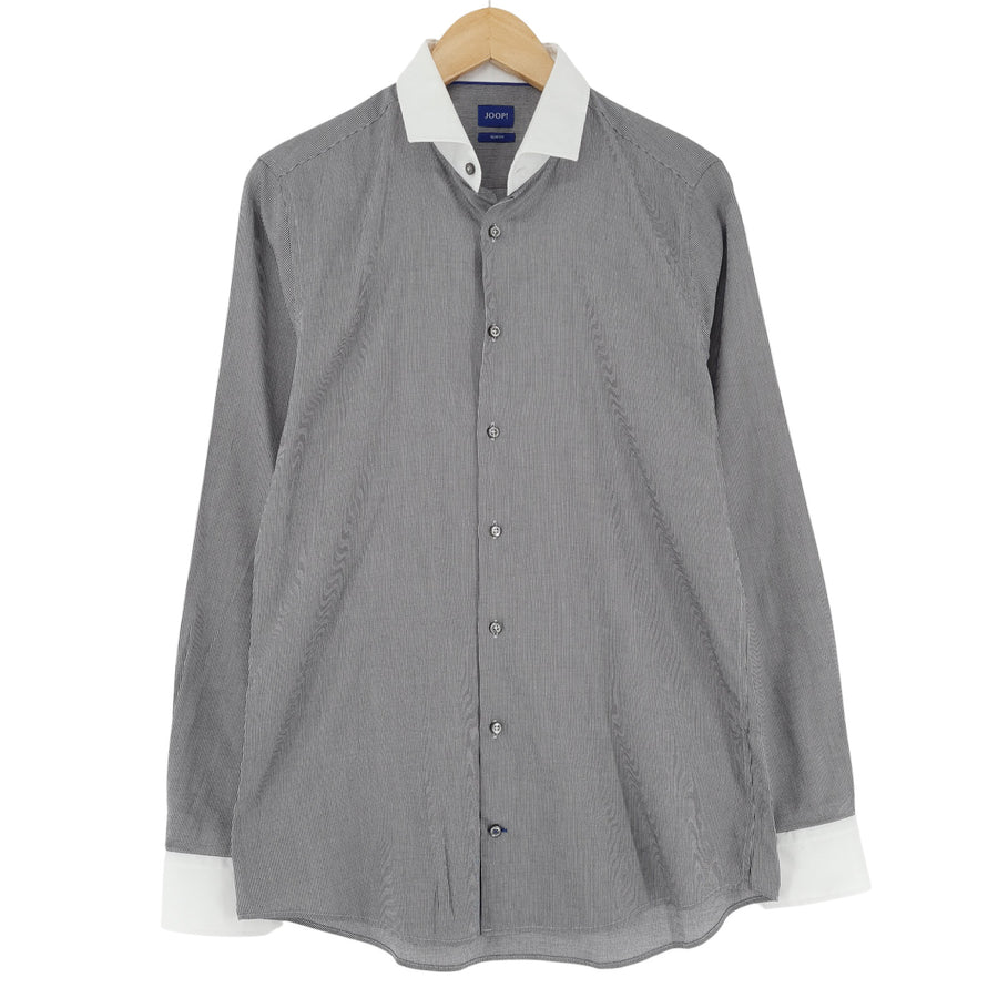 JOOP! Herrenhemd grau Slim Fit Baumwolle Größe 15 39