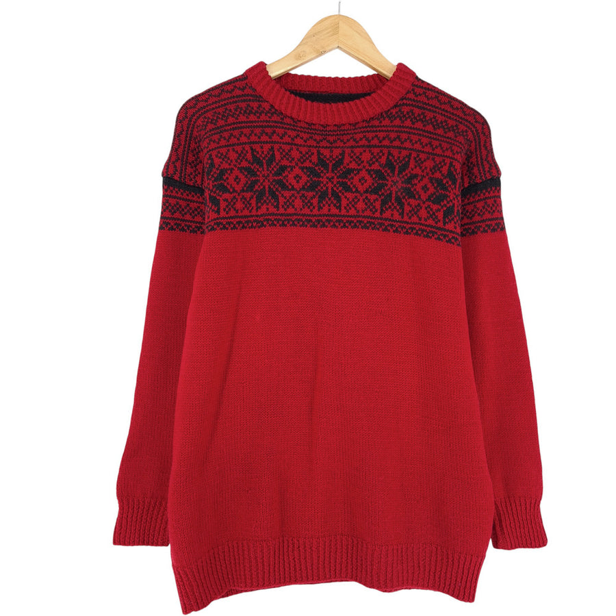 Vintage Nordic pull Norway motif Fair Isle laine Femme taille M