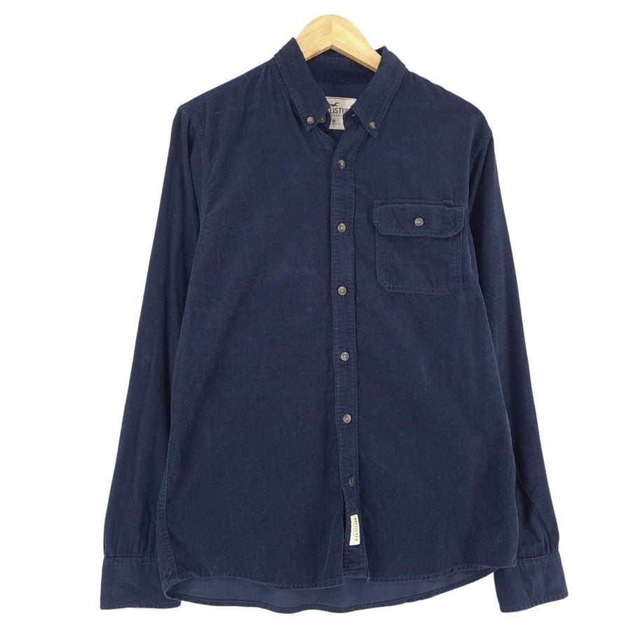 Vintage Hollister Herrenhemd blaue Baumwolle Corduroy Größe M