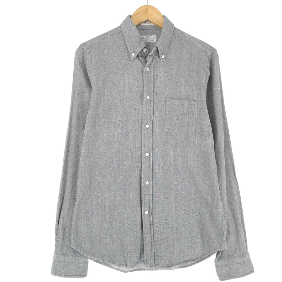 GANT Herrenhemd grau The Herringbone Baumwolle Rugger Größe M