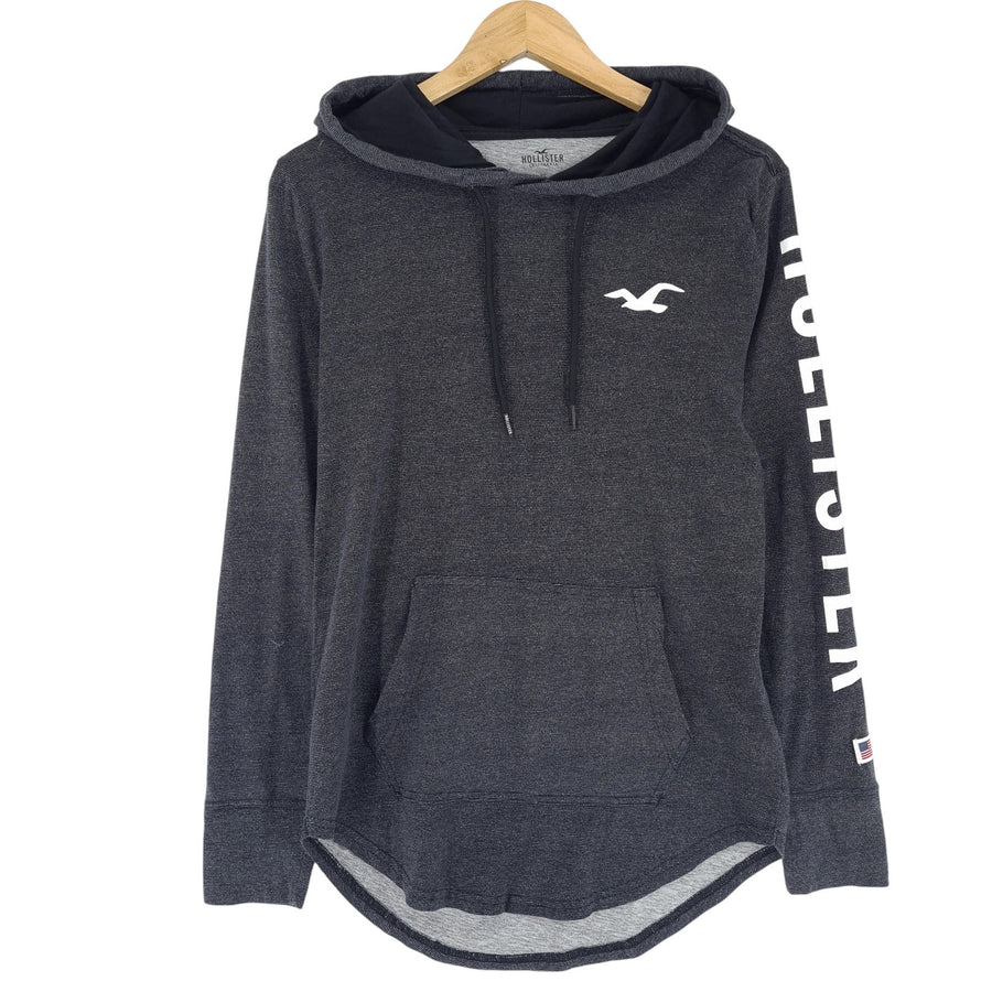 Hollister Hoodie Hooded Jumper Women Grey Cotton Size XS