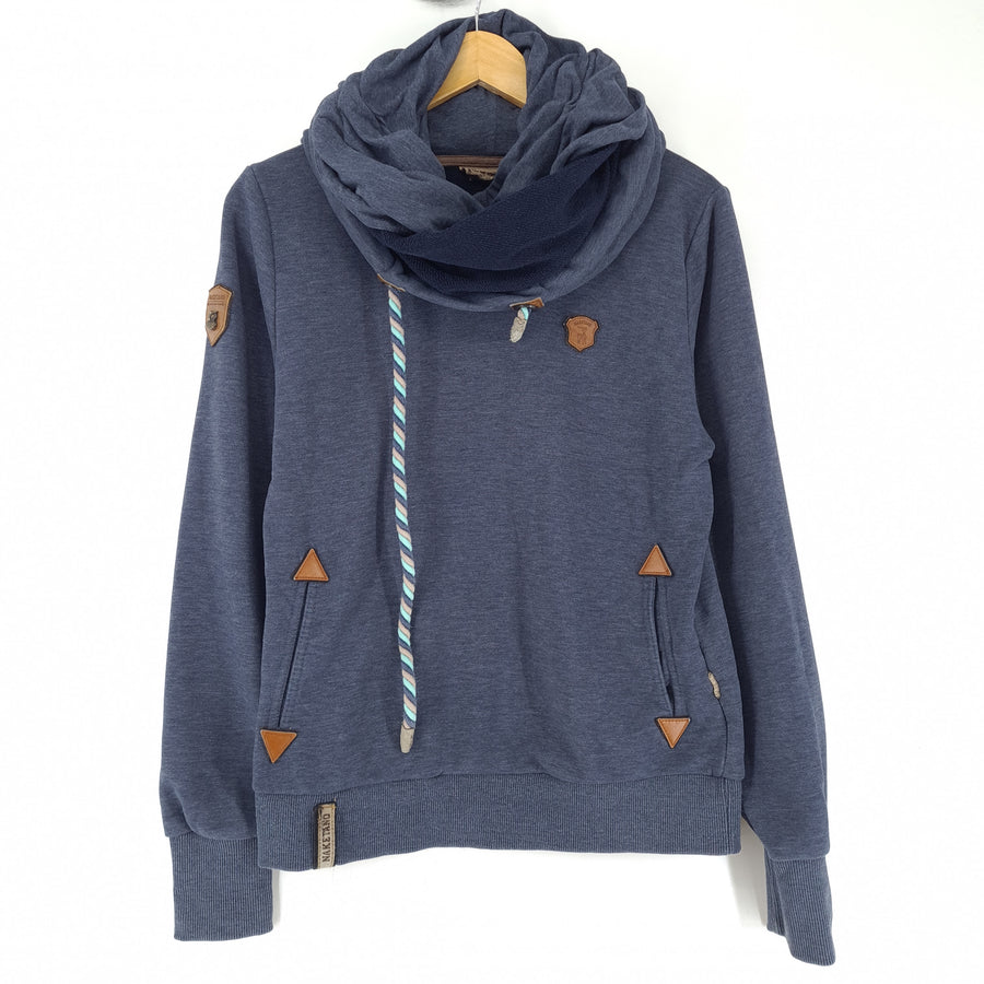 Naketano sweat à capuche pull Femme coton bleu taille M