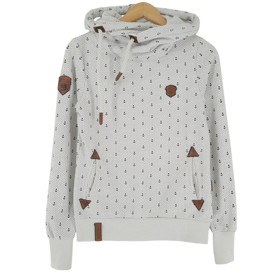 Naketano sweat à capuche pull Femme coton blanc taille S