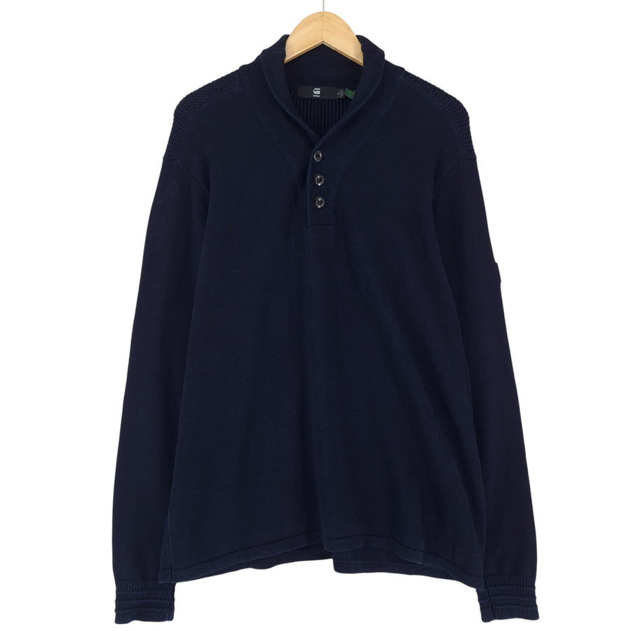 G-Star maglione Uomo blu Shawl maglia cotone taglia L