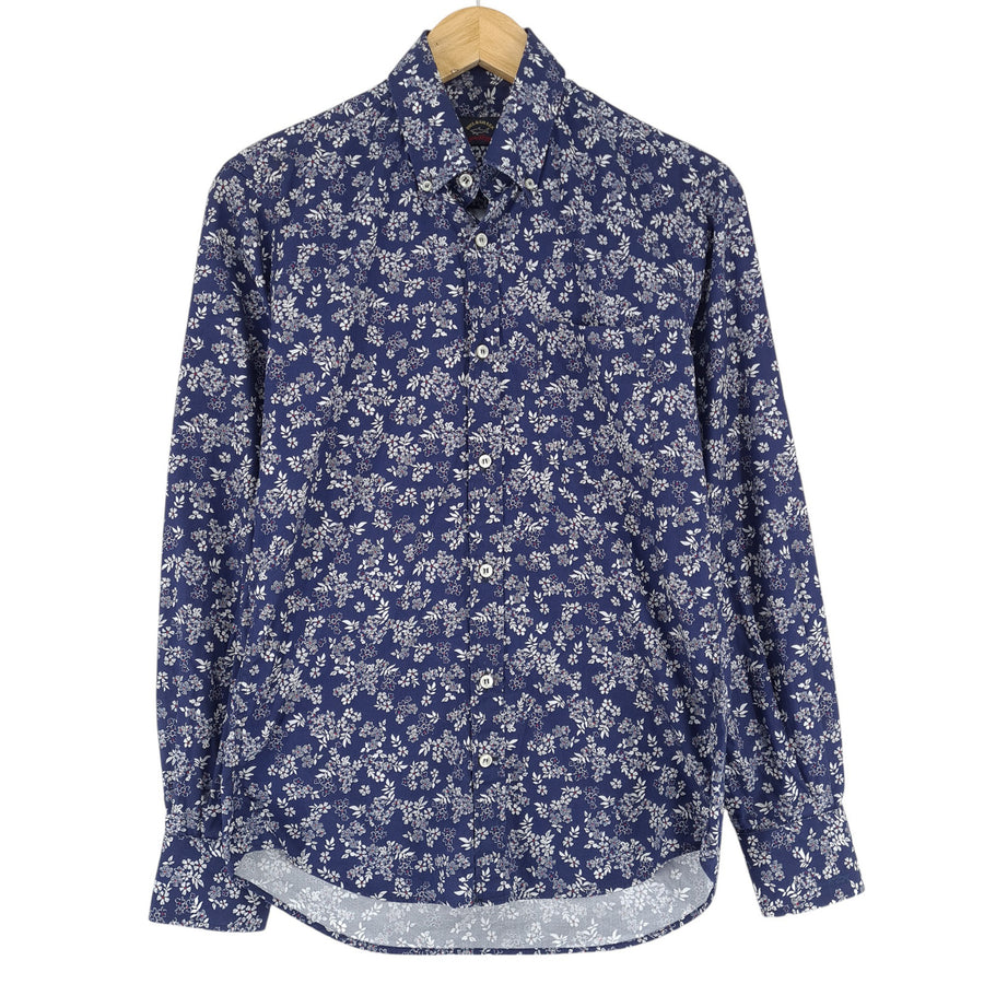 Paul Smith Herrenhemd blau Slim Fit Floral Baumwolle Größe S