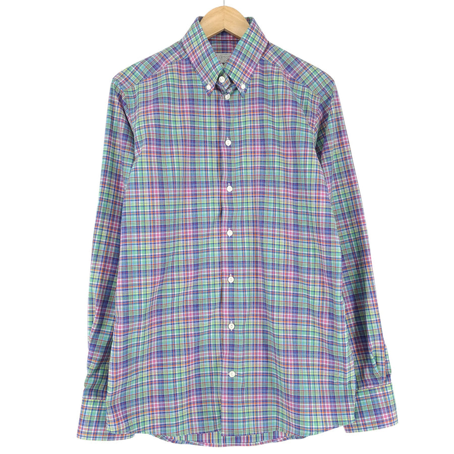 Eton Men Dress Shirt Formal Classic Check Cotton Size 40 15.3/4