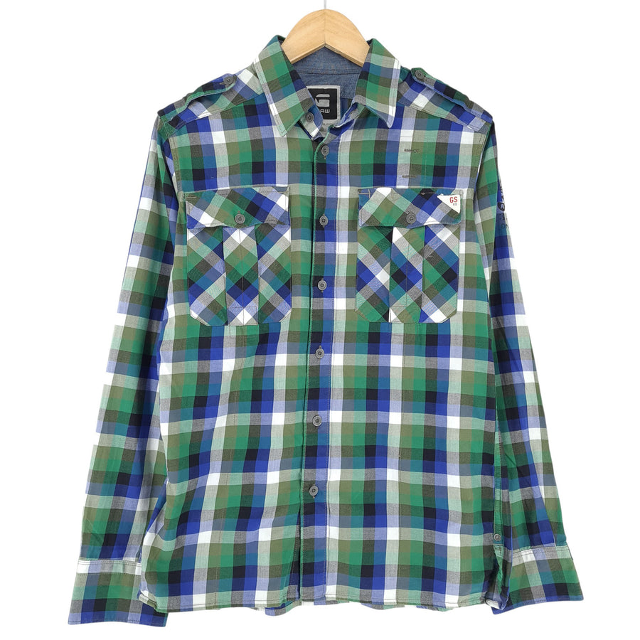 G-Star camicia da uomo Tunnel Louis a quadri flanella cotone taglia M