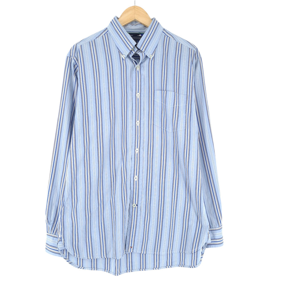Tommy Hilfiger Herrenhemd blau gestreift Baumwolle Größe M