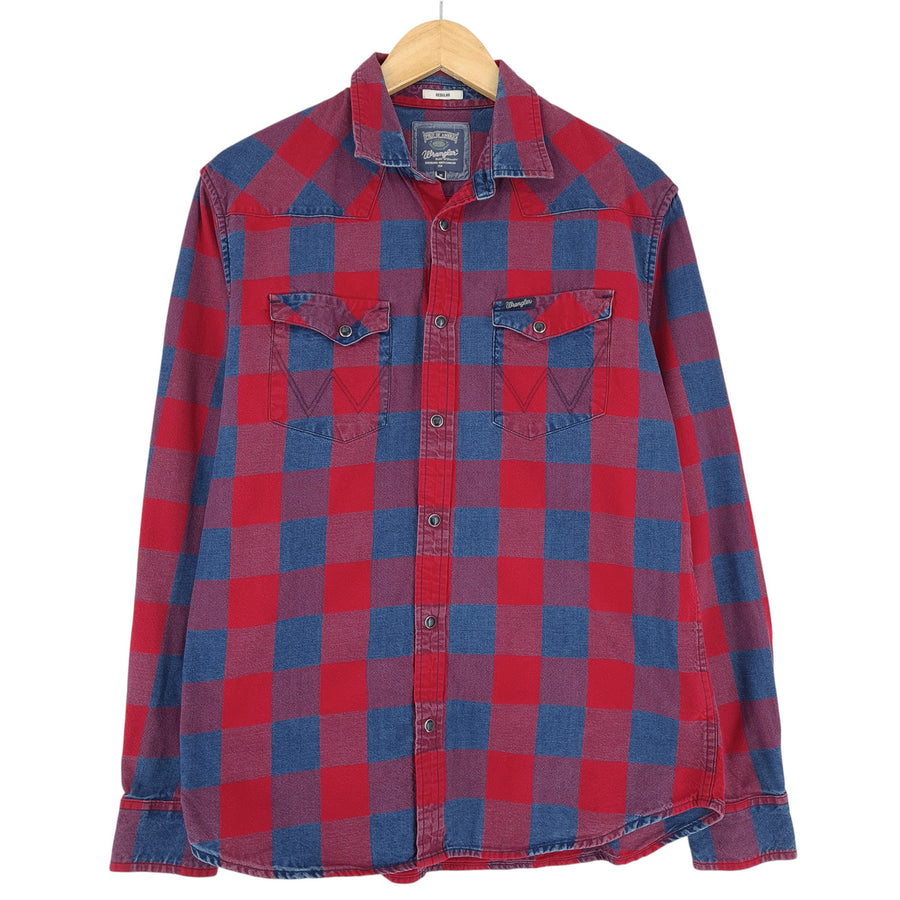 Wrangler Herrenhemd kariert Flanell Baumwolle Größe M