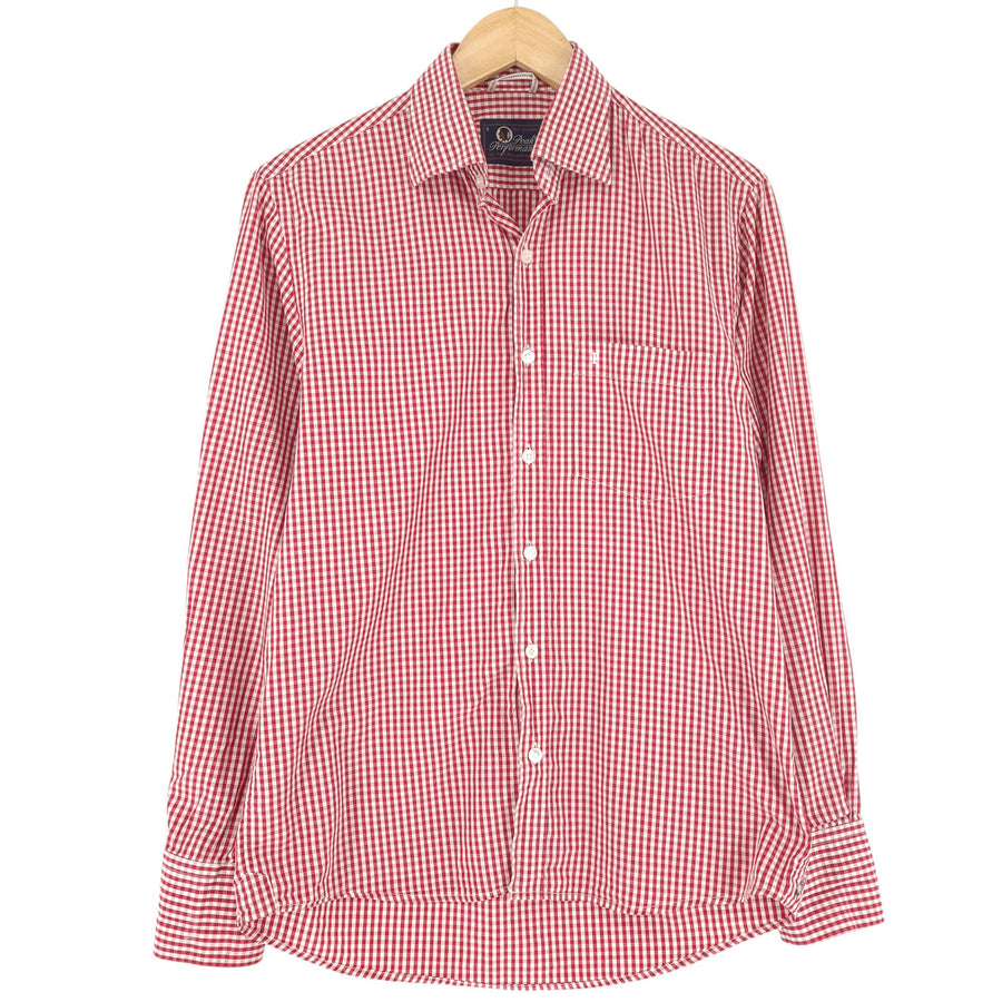 Vintage Peak Performance Men Shirt Red Check Cotton Size S