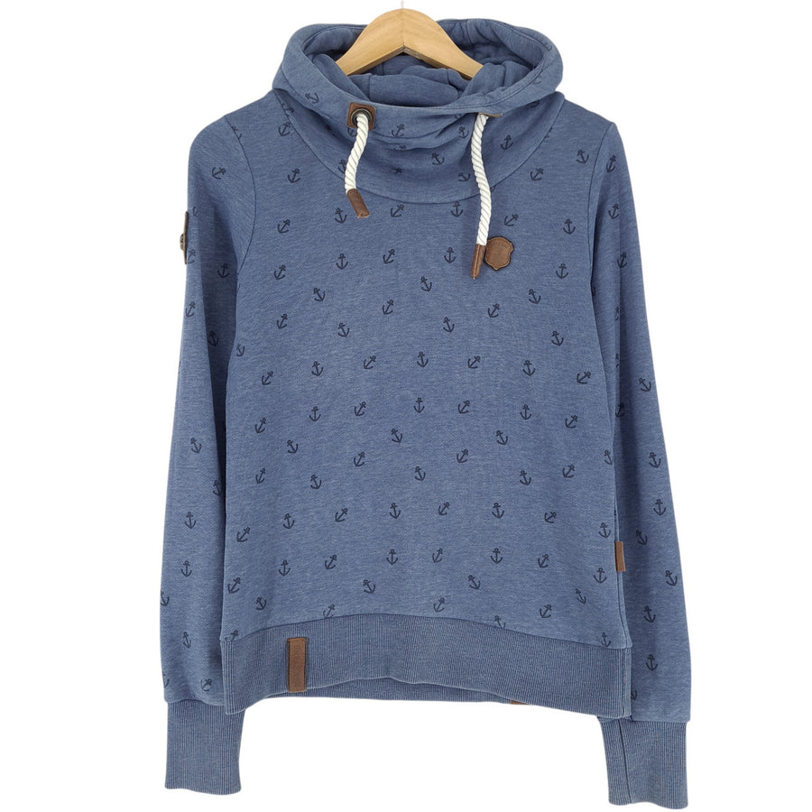 Naketano sweat à capuche pull Femme coton bleu taille M