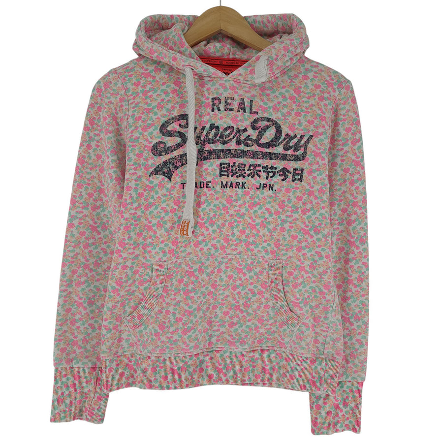 Superdry Hoodie Hooded Jumper Women Multicoloured Floral Cotton Size S
