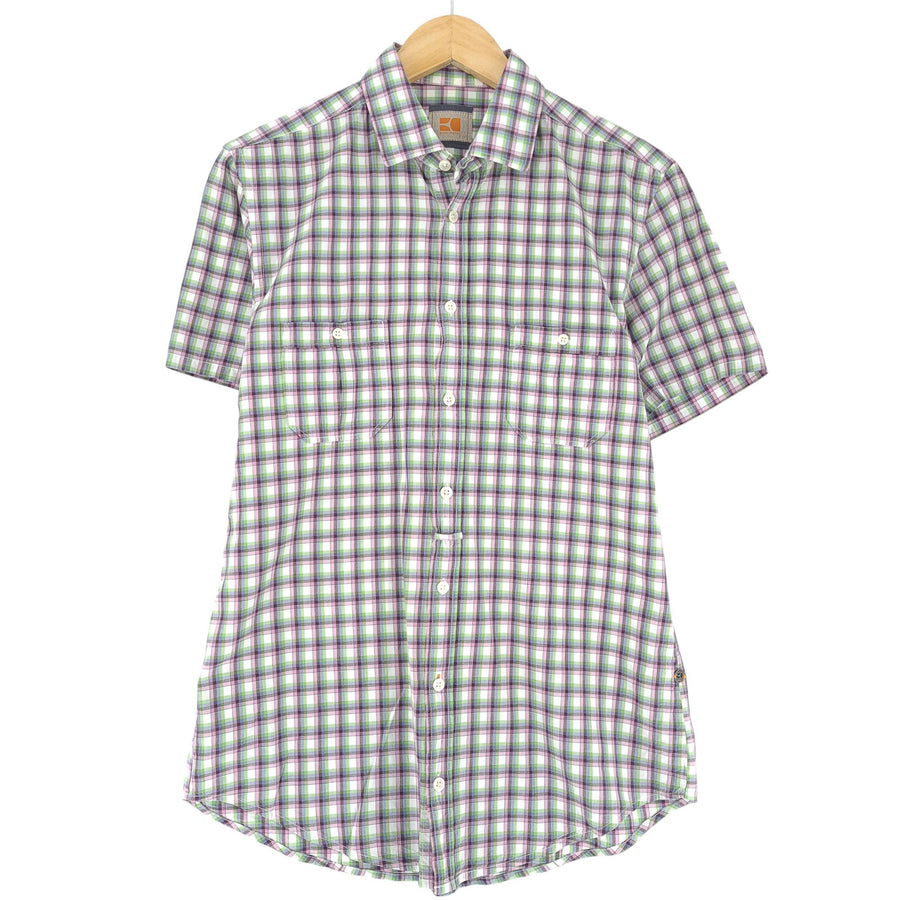 HUGO BOSS Men Shirt Stretch Check Cotton Size M