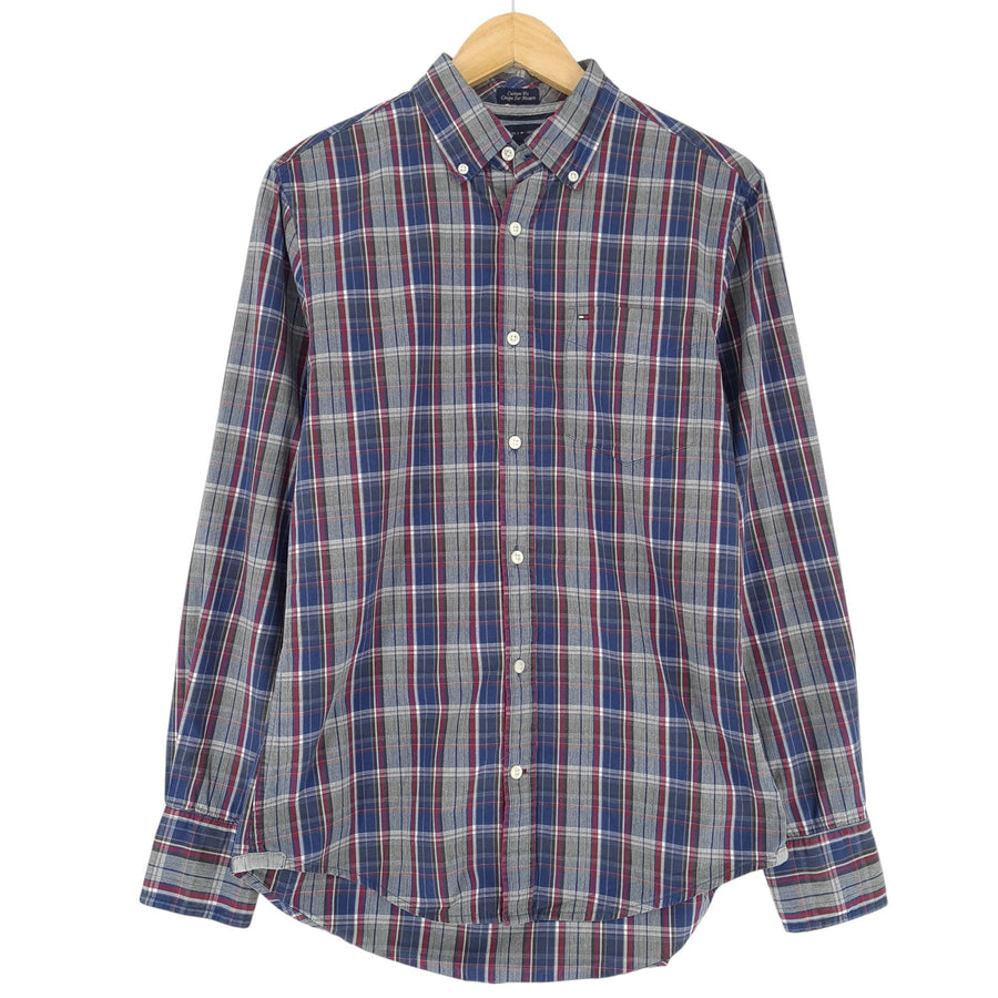 Tommy Hilfiger Men Shirt Plaid Flannel Cotton Size S