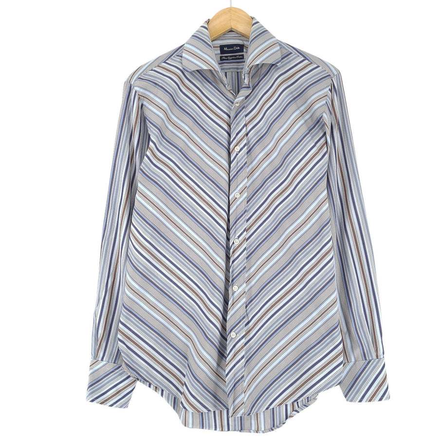 Vintage Massimo Dutti Men Shirt Striped Cotton Size 40