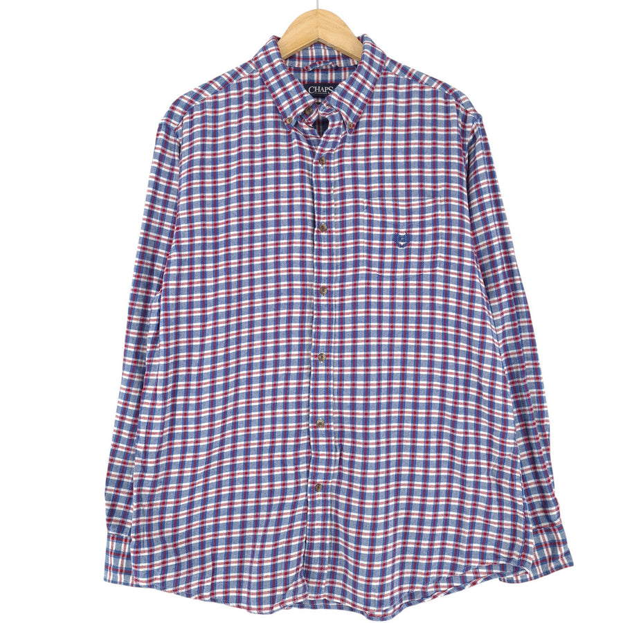 Vintage Champion Men Shirt Plaid Flannel Cotton Lumberjack Size L
