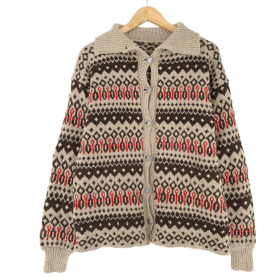 Vintage Nordic pull Norway motif Fair Isle laine Femme taille XL
