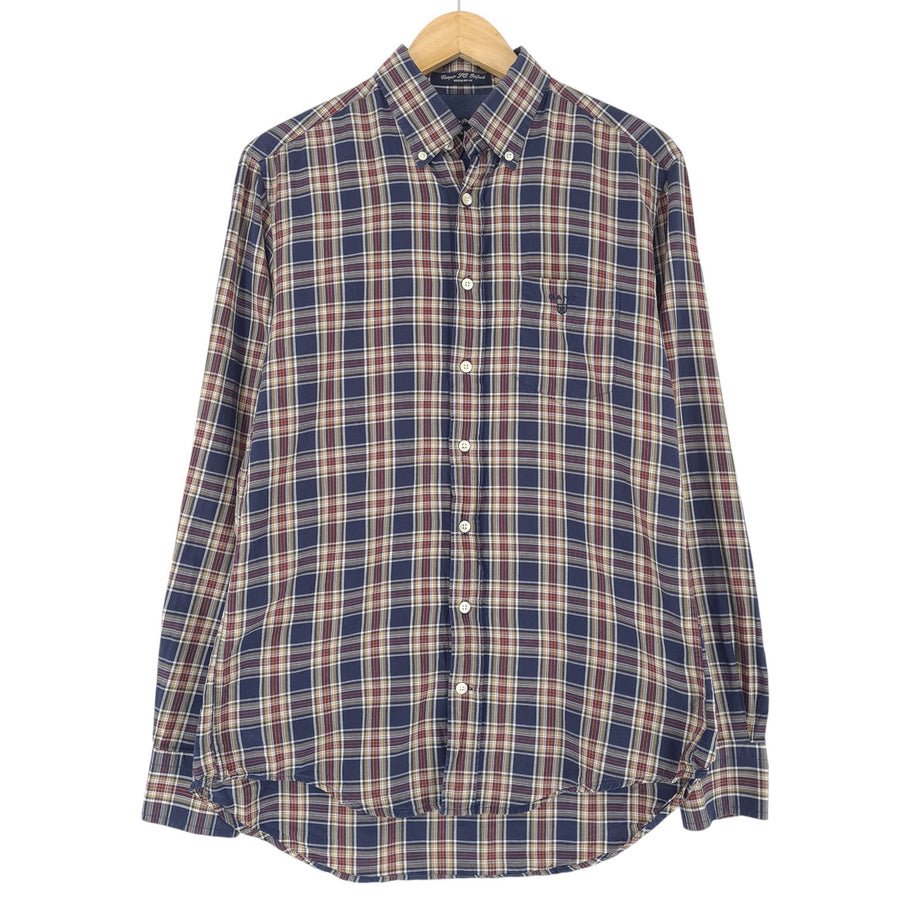 GANT Men Shirt Cooper Sq Oxford Plaid Flannel Cotton Size M