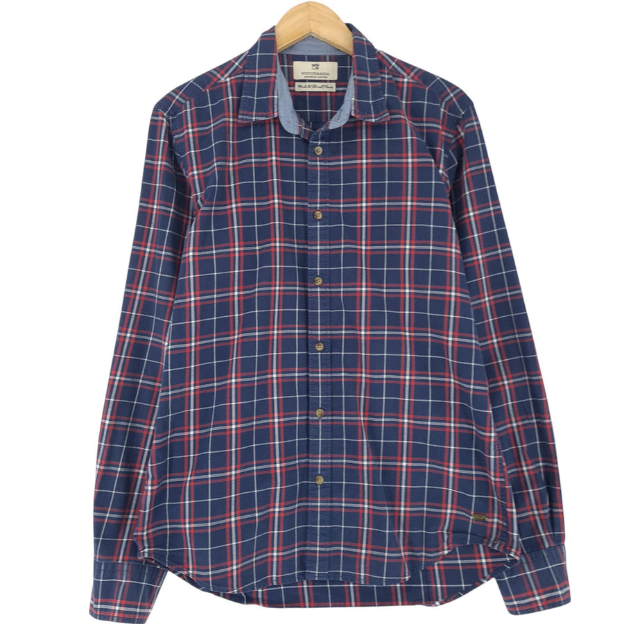 Scotch & Soda Herrenhemd kariert Flanell Baumwolle Größe L