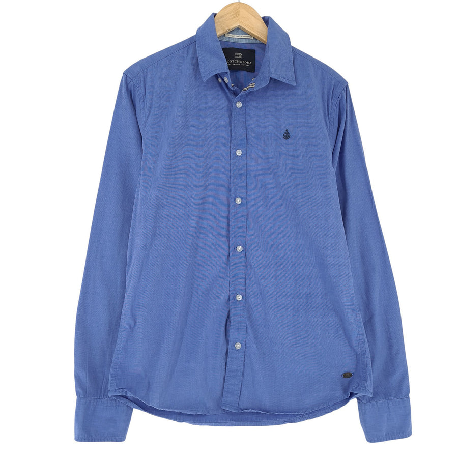Scotch & Soda Herrenhemd blaue Baumwolle Größe M