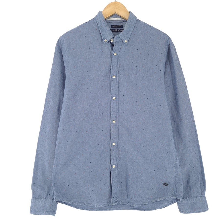 Scotch & Soda męska koszula niebieska bawełna rozmiar L