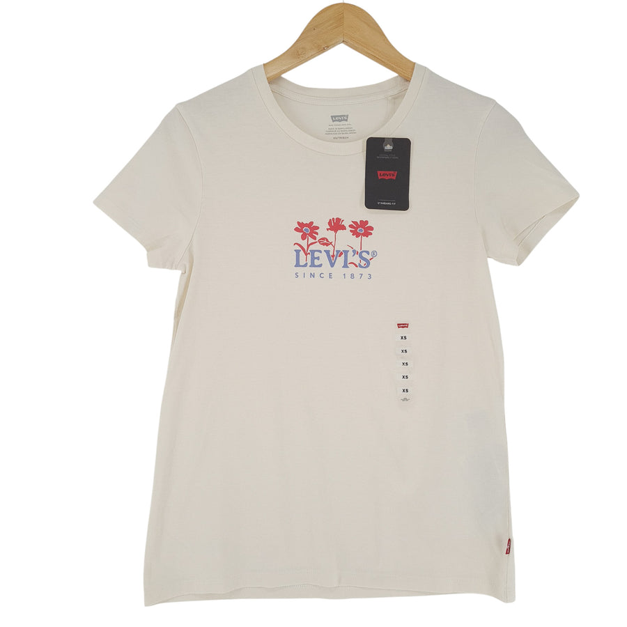 Levi's Donna T-shirt T camicia Beige cotone taglia XS