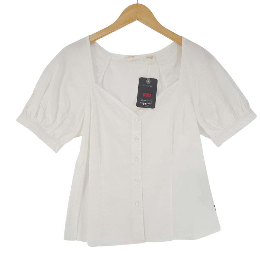 Levi's Femme Blouse haut coton blanc chemise taille XS