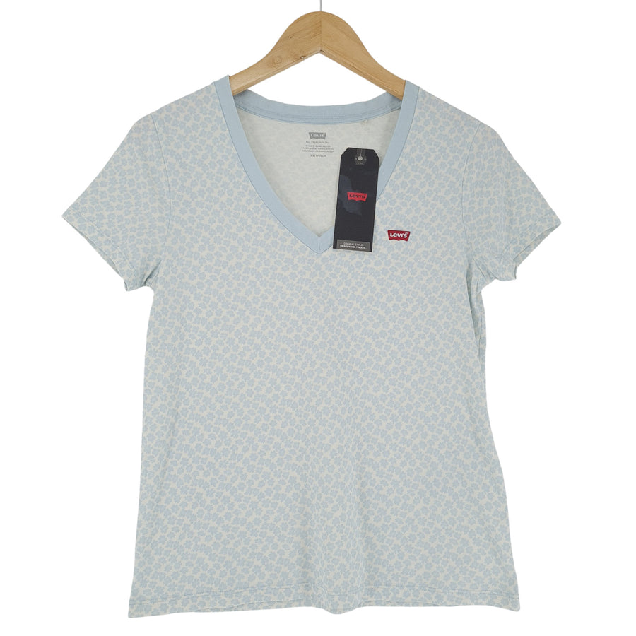 Levi's Donna T-shirt T camicia blu Floral cotone taglia XS