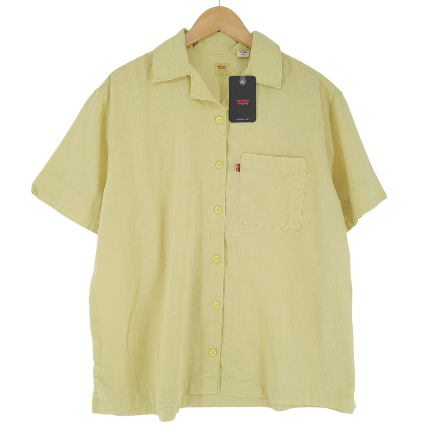 Levi's Damenhemd Yellow Relaxed Fit Baumwolle Leinen Oversize Größe S