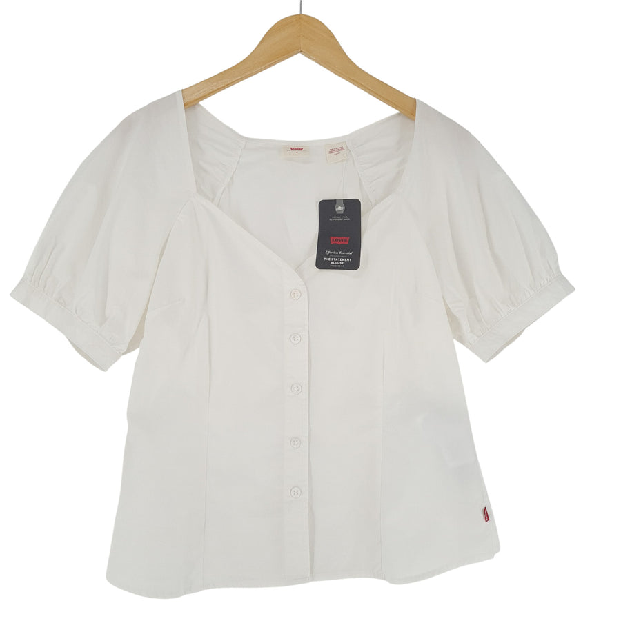 Levi's Femme Blouse haut coton blanc chemise taille S
