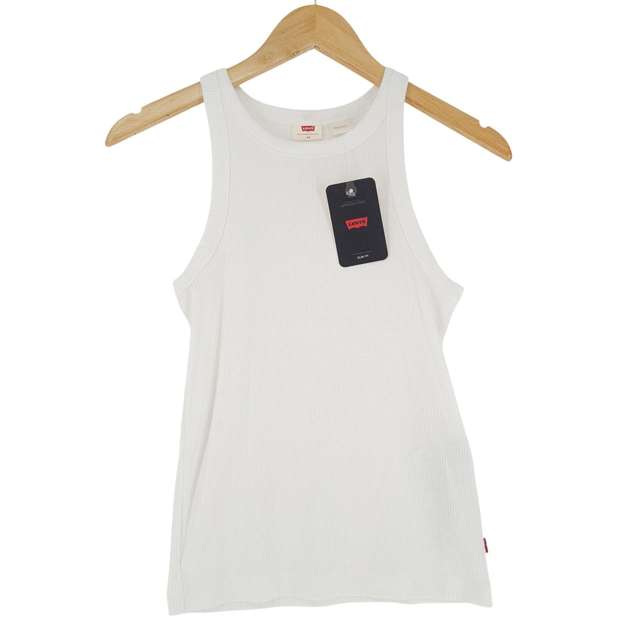 Levi's Femme T-shirt T chemise blanc stretch Tank haut taille XS