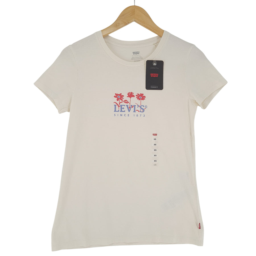 Levi's Femme T-shirt T chemise Beige coton taille XS