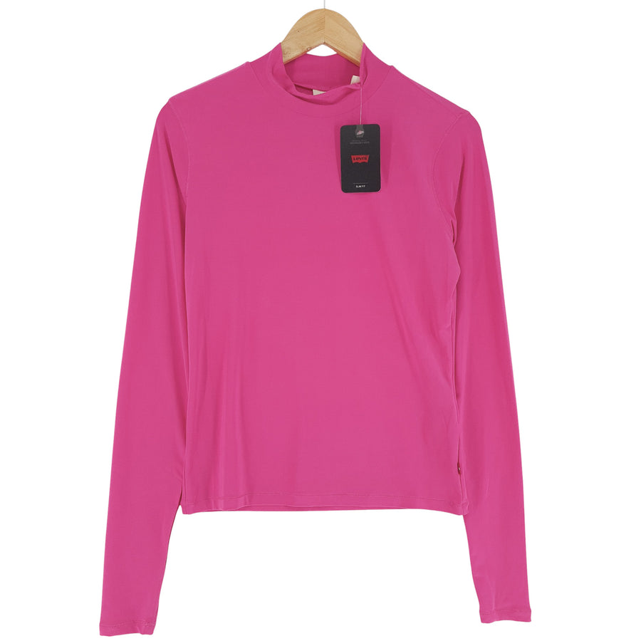 Levi's Damen Blouse Oberteil lila Stretch sportlich Oberteil Größe L
