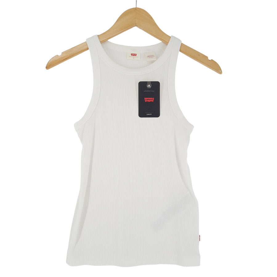 Levi's Femme T-shirt T chemise blanc stretch Tank haut taille XS