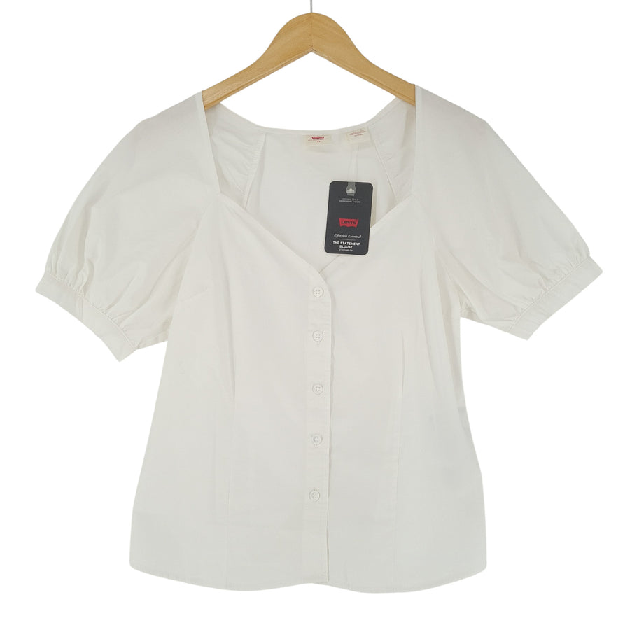 Levi's Femme Blouse haut coton blanc chemise taille XS