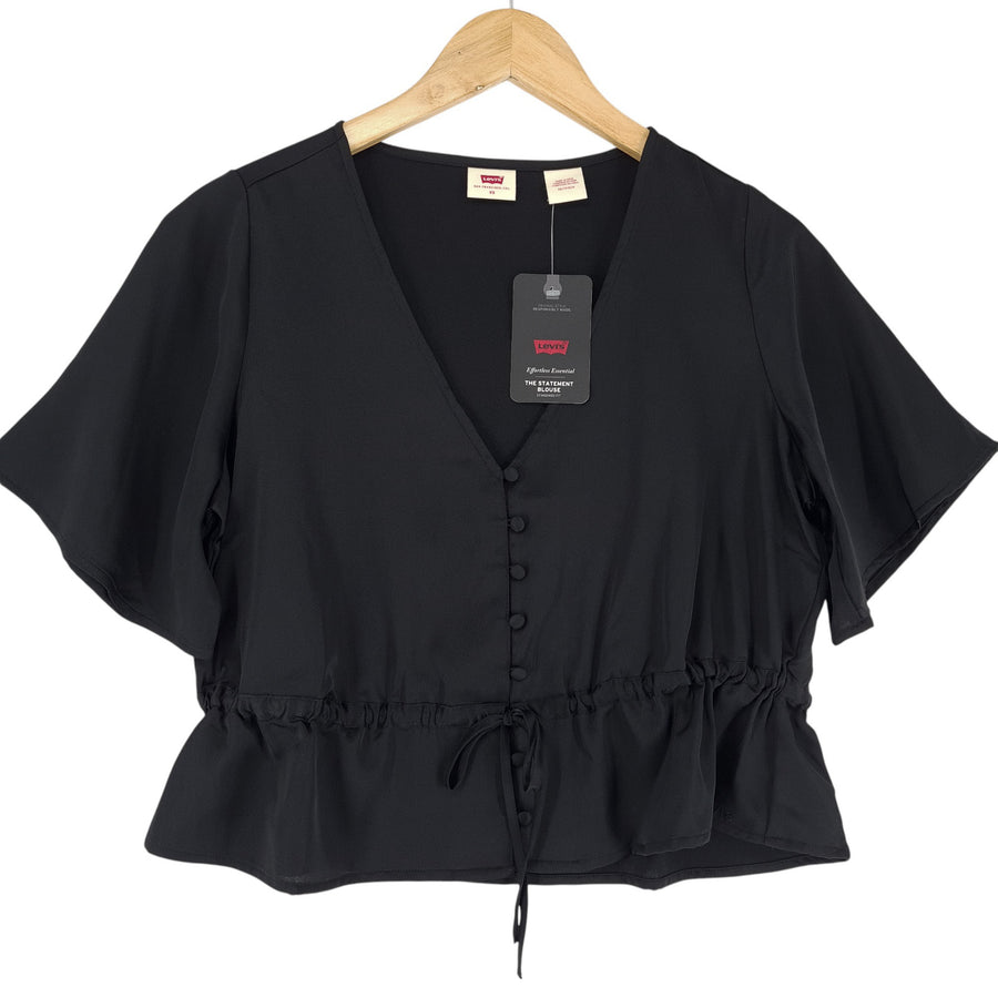Levi's Femme Blouse haut noir Crop Short taille XS